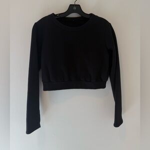 Alo Cropped Sweater Size Small Black #Lux-J